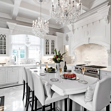 Breathtaking White on White Traditional Kitchen