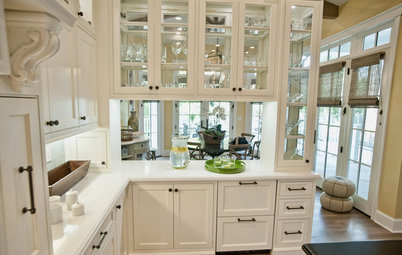 8 Beautiful Ways to Work Glass Into Your Kitchen Cabinets