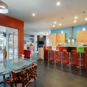 Bright and Colorful Kitchen and Living Space