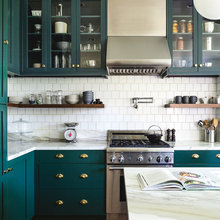 How to bring dark green into a kitchen