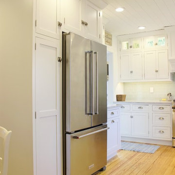 Bright White Inset Kitchen With Shiplap Ceiling Milan, IL