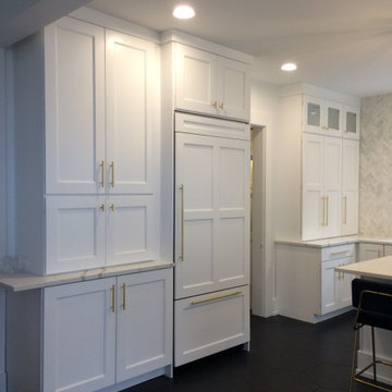 Bright White Kitchen with Gold Accents