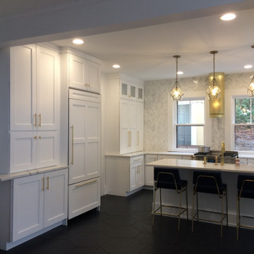 Bright White Kitchen with Gold Accents