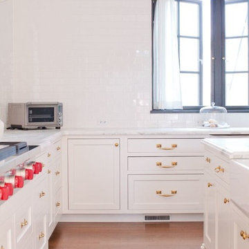Bright white painted kitchen