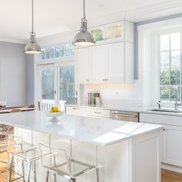 Bright White Transitional Kitchen - Sudbury, MA