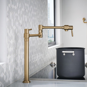 Brizo 62720LF-GL European Deck Mount Pot Filler Faucet - Luxe Gold