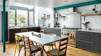 Brockley, SE4:Modern industrial kitchen with rustic elements