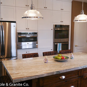 Brown Fantasy Marble Kitchen w/ 2" Thick Countertops