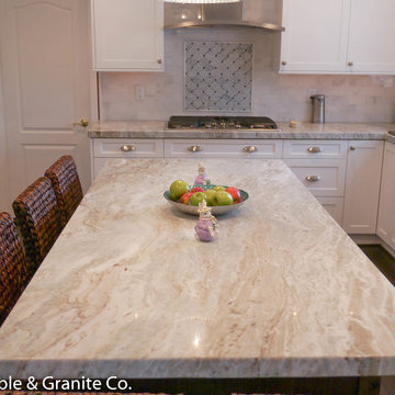 Brown Fantasy Marble Kitchen w/ 2" Thick Countertops