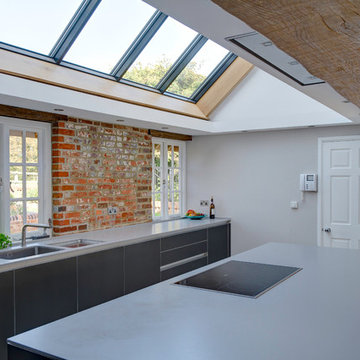 bulthaup dark aluminium kitchen in farmhouse