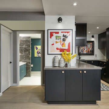 Bursts of Colour for a Lux Condo Kitchen
