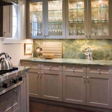 Butler's Pantry with Glass Framed Cabinets