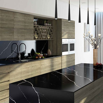 Buy Now Grey Marquina Quartz Kitchen Countertops in Your Price