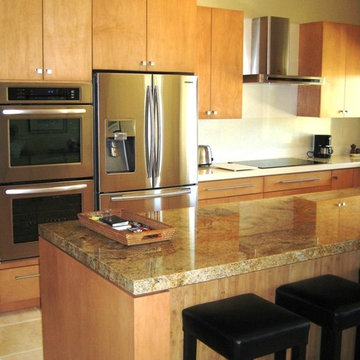 Cabinetry: Contemporary Honey Maple Kitchen