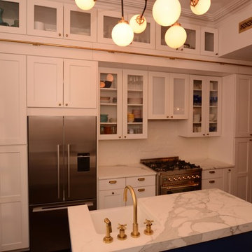 Calacatta Gold Marble & White Cabinets