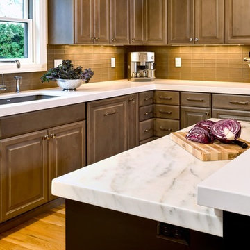 Calacatta Marble with Gray Cabinets