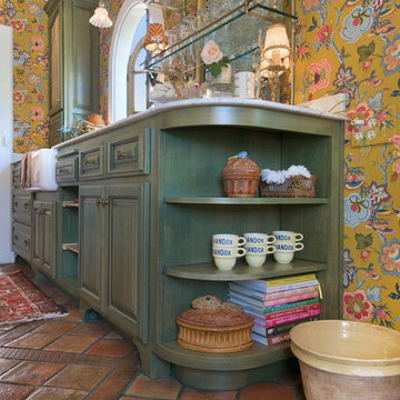 California Kitchen Remodel with reclaimed French Terracotta Floor Tiles