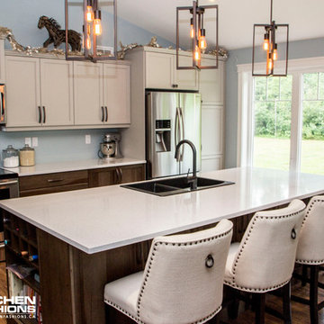 Calming Cream Kitchen with industrial touches