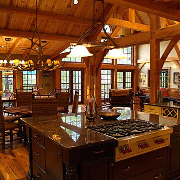 Camp Stone Kitchen, Dining and Family Room