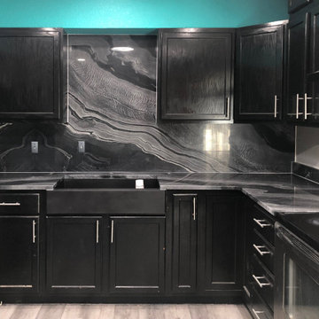 Carbon Black granite on Black Cabinets