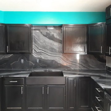 Carbon Black granite on Black Cabinets