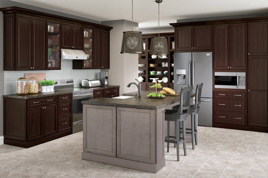 Transitional kitchen photo in Other with an island