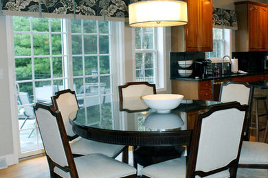 Example of a transitional kitchen design in New York