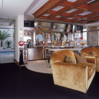 Inspiration for a contemporary open concept kitchen remodel in Detroit