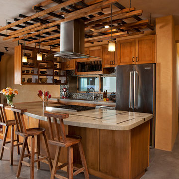 Ceiling Trellis over custom kitchen