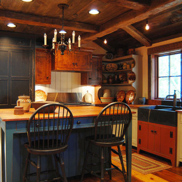 Central Kentucky Log Cabin Primitive Kitchen