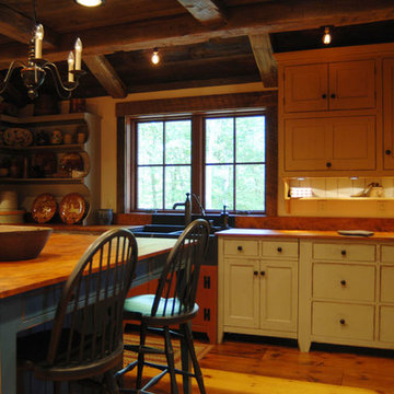 Central Kentucky Log Cabin Primitive Kitchen