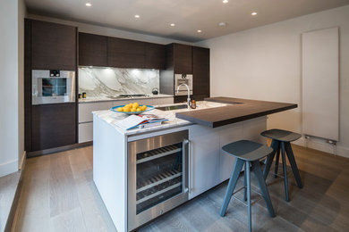 This is an example of a contemporary kitchen in London.