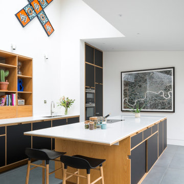 Central London Island Modern Kitchen