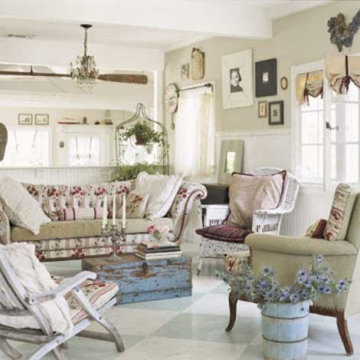 Chabby Chic White Kithen Seating Area