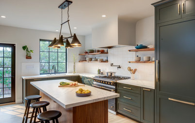 Kitchen of the Week: Dark Green Cabinets and Family Function