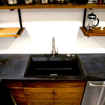 Charcoal concrete counter top