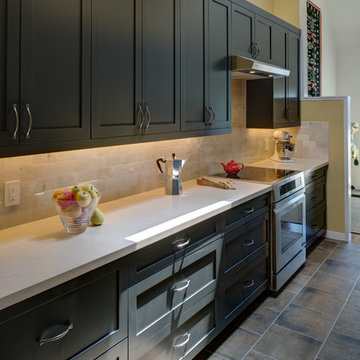Charcoal Galley Kitchen- Designed By Jane Regan