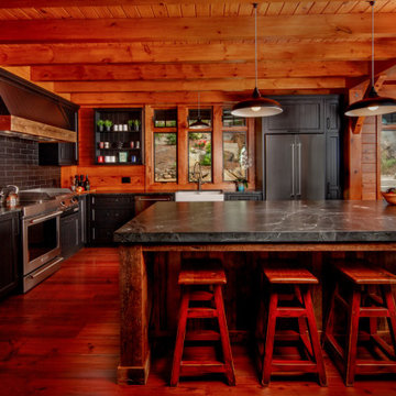 Charming Rustic Industrial Cottage Kitchen