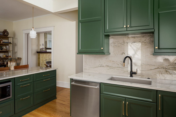 Kitchen of the Week: Deep Green Cabinets Star in 136 Square Feet