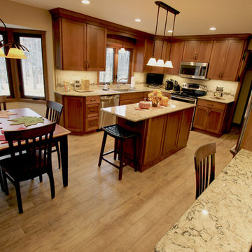 Cherry Cabinets with Quartz Countertop ~ Strongsville, OH #1