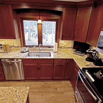 Cherry Cabinets with Quartz Countertop ~ Strongsville, OH #1