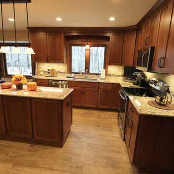 Cherry Cabinets with Quartz Countertop ~ Strongsville, OH #1
