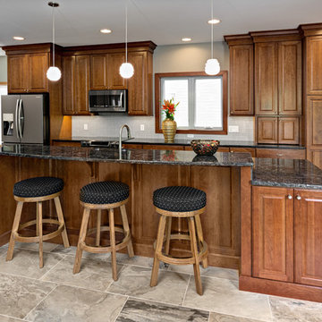 Cherry Kitchen & large island/ bar