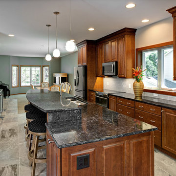 Cherry Kitchen & large island/ bar