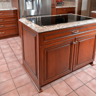 Cherry Kitchen with Cooktop Island in Manassas, VA