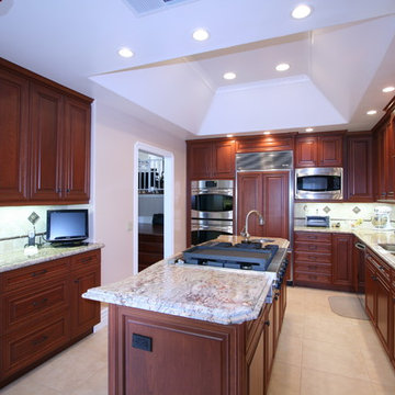 Cherry Kitchen with large Island in Huntington Beach, CA