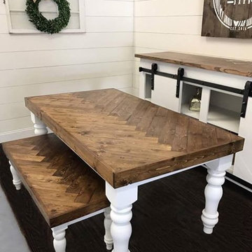 Chevron Dining Room Table built by The Rustic Barn