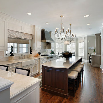 Chic Distressed White Kitchen - Barrington, IL