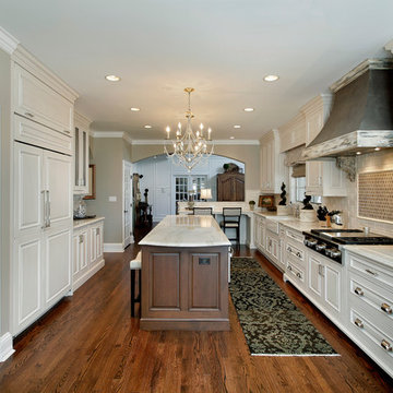Chic Distressed White Kitchen - Barrington, IL