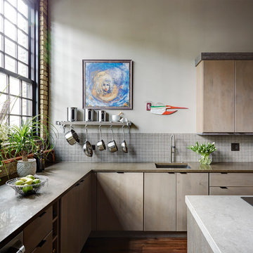 Chicago Industrial loft Kitchen.  Designed by Fred  Alsen of fma Interior Design